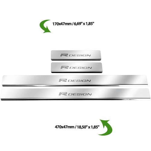 Listwa progowa VOLVO XC40  R DESIGN Stal nierdzewna 304 połysk z czarnymi na Arena.pl