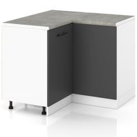 Szafka Kuchenna Stojąca Z Blatem Narożna 90x90cm Spremium Szary Mat