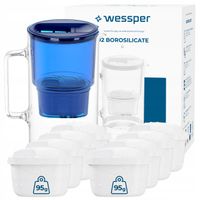 Dzbanek filtrujący szklany Wessper AquaMax 3l + 9x filtr do wody Wessper