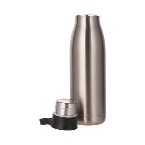 Bidon - butelka na napoje 500 ml z poziomą rączką do sublimacji - srebrny na Arena.pl