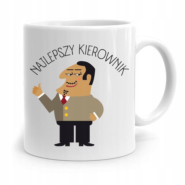 Kubek Prezent Dla Kierownika Najlepszy Kierownik Z Nadrukiem Ze Zdjęciem zdjęcie 1