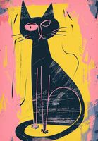 Plakat 68x98cm Kontrastowa Kotka