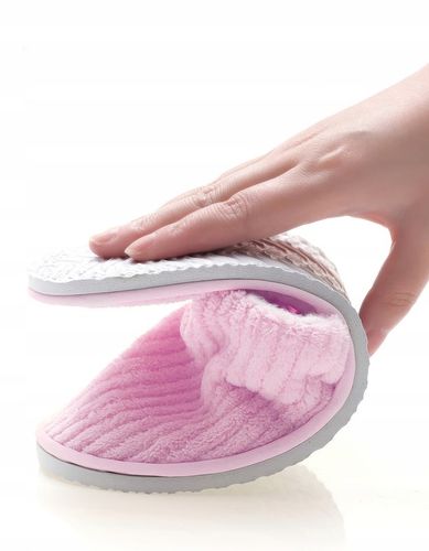 10 PAR Kapcie hotelowe Klapki uniwersalne FROTTE zakryte palce RÓŻOWE SPA na Arena.pl