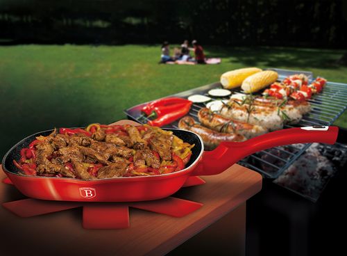 patelnia granitowa grillowa 28cm berlinger haus red metallic line bh-1271 na Arena.pl