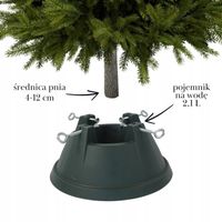 Stojak pod choinkę ZIELONY nowoczesny POJEMNIK na wodę 2,2m STABILNY średni