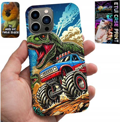 ETUI DO IPHONE 13 PRO -DINOZAUR W MONSTERTRUCKU WZORY DLA DZIECI na Arena.pl