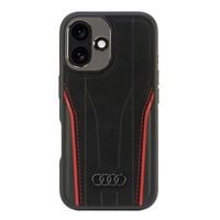 Audi Genuine Leather MagSafe iPhone 16 6.1" czarno-czerwony/black-red