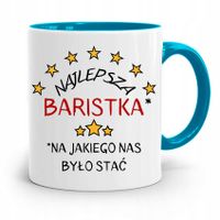 Dla Baristy Baristki Kawiarki Kubek Błękitny Z Nadrukiem Ze Zdjęciem