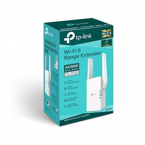 Wzmacniacz sygnału TP-LINK RE705X Wi-Fi 6, AX3000 na Arena.pl