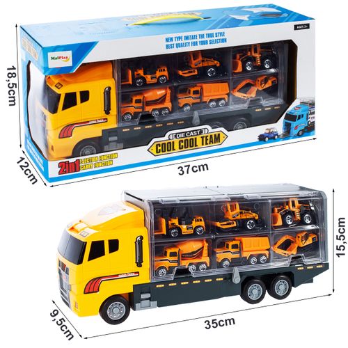 Ciężarówka Z Samochodami Pojazdami Auta 7 El. na Arena.pl