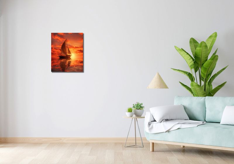 Obraz 40x50cm Pod Żaglami Zachodu Słońca zdjęcie 2