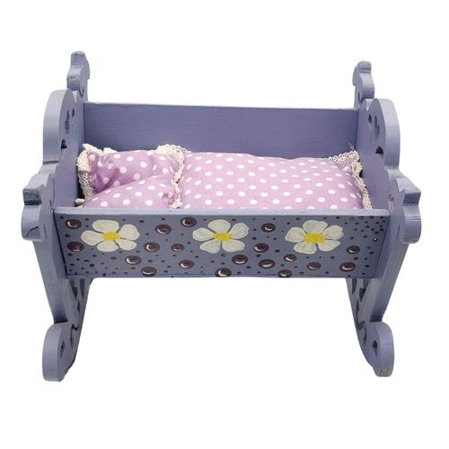 Kołyska dla Lalek Drewniana Handmade + Pościel.  Wyrób kolekcjonerski na Arena.pl