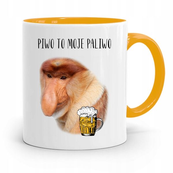 Kubek Żółty Nosacz Janusz Piwo To Moje Paliwo Z Nadrukiem Ze Zdjęciem zdjęcie 1