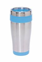 Kubek termiczny z podwójnymi ściankami LUNGO, niebieski, srebrny