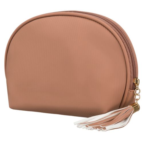 kosmetyczka z materiału syntetycznego w beżowym kolorze, jednokomorowa na Arena.pl