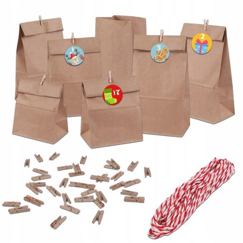 Kalendarz Adwentowy DUŻE Torebki Pusty Do Wypełnienia DIY Zrób To Sam na Arena.pl