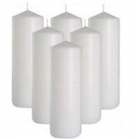 ZESTAW 6 ŚWIEC STOŁOWYCH WALEC KLASYCZNA ŚWIECZKA 25cm 160h