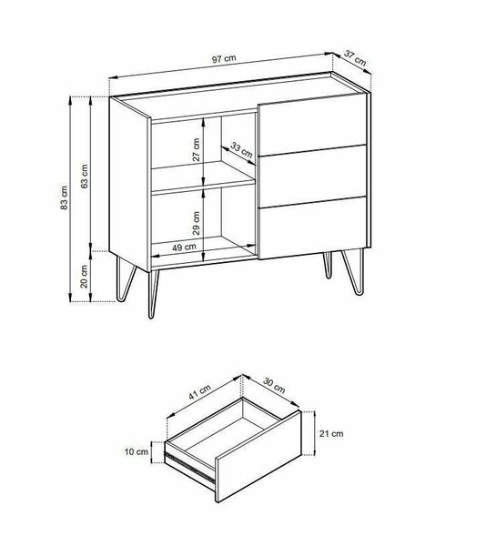 Komoda Marbren czarna zdjęcie 4