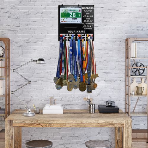 Wieszak na medale i numery startowe ANG REKORDY BIEGOWE RUN imię 23.1 na Arena.pl