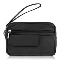 saszetka męska skórzana do ręki czarna elegancka klasyczna abruzzo abr-36