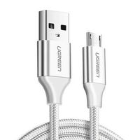 kabel przewód w oplocie usb-a - microusb 2.4a 2m - biały