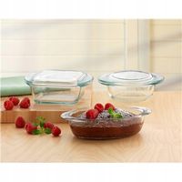 SIMAX SZKLANE NACZYNIE ŻAROODPORNE MINI KWADRATOWE Z POKRYWĄ 0,4 L 0,3+0,1