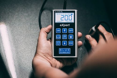 Miernik grubości lakieru Czujnik Tester E-12-S-AL Stal Aluminium Ocynk PRO na Arena.pl