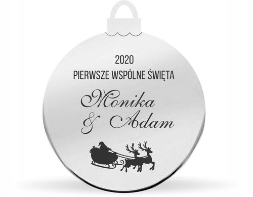 Bombka z imieniem imię srebrna złota napis grawer na Arena.pl