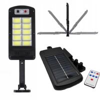 LAMPA SOLARNA LED CZUJNIK RUCHU ZMIERZCHU ZEWNĘTRZNA OGRODOWA COB + PILOT