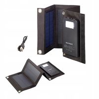 Powerbank SOLARNY 4000 mAh z panelem słonecznym LATARKA 2x USB