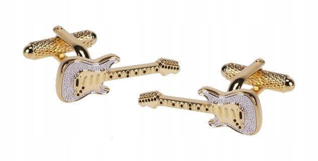 Spinki do mankietów Gitara Złota zdjęcie 1