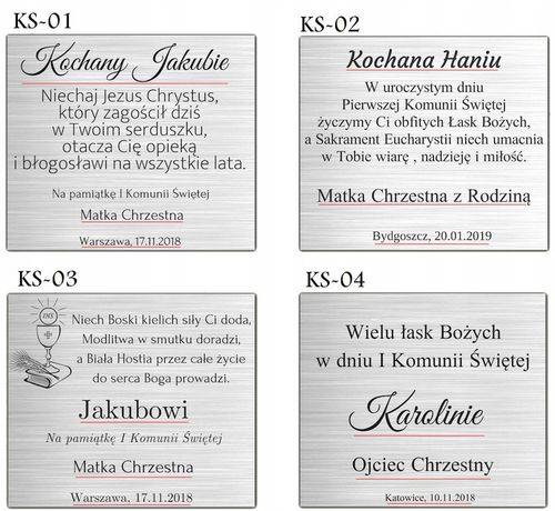 PAMIĄTKA PIERWSZEJ KOMUNII ŚWIĘTEJ SREBRNY OBRAZEK PREZENT GRAWER DEDYKACJA na Arena.pl