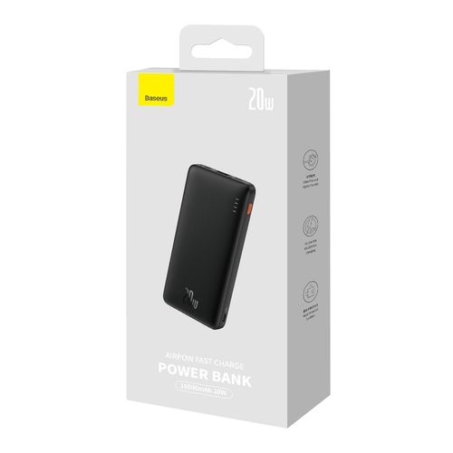 Powerbank Airpow 20W 10000mAh z kablem USB-A - USB-C 30cm - czarny na Arena.pl