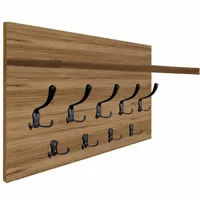 WIESZAK ŚCIENNY PANELOWY Z PÓŁKĄ LOFTOWY MOCNE HAKI 65X40CM DĄB PRADAWNY