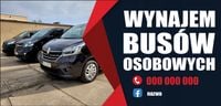BANER 200x100 cm WYPOŻYCZALNIA Wynajem Busów Reklama Druk Foto
