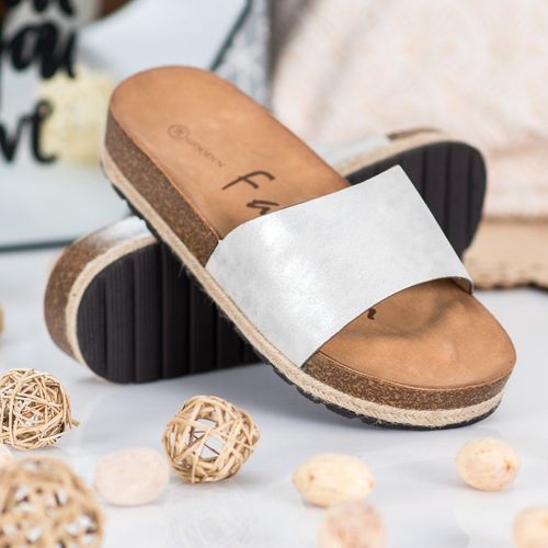 Modne Srebrne Klapki r.41 na Arena.pl