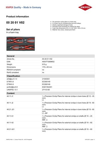 zestaw szczypiec do pierścieni osadczych 6cz. - kn 00 20 01v na Arena.pl