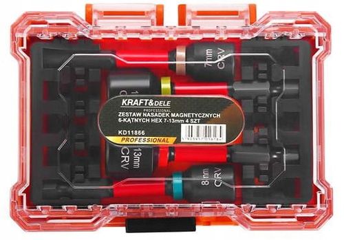 Zestaw nasadek magnetycznych do wkrętów walizka 4 sztuki UDAROWE na Arena.pl