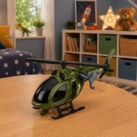 DLA DZIECI ZIELONY HELIKOPTER WOJSKOWY Z DZWIEKI