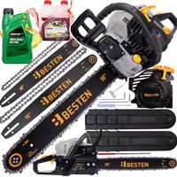 PIŁA SPALINOWA PILARKA DO DREWNA ŁAŃCUCHOWA 58CC 2xŁAŃCUCH 2xPROWADNIC OLEJ