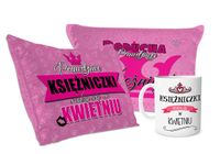 Zestaw urodzinowy poduszka + kubek Księżniczki rodzą się w  kwietniu