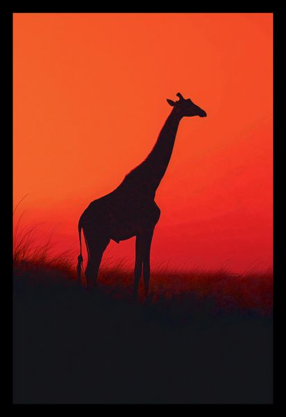 Plakat 20x30cm Żyrafa w Czerni zdjęcie 2