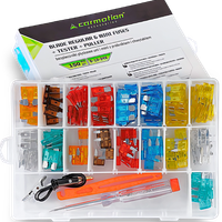 ZESTAW BEZPIECZNIKÓW UNI + MINI + PRÓBNIK + CHWYTAK BEZPIECZNIKI 5A - 30A