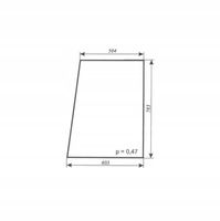 szyba drzwi prawe stałe do ciągnika C-330 T-25 kabina Ciechanów płaska