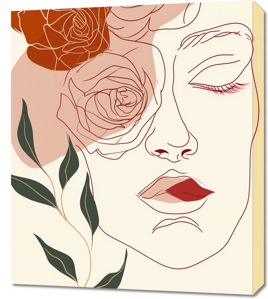 Obraz 60x70cm Beż i Twarz zdjęcie 1