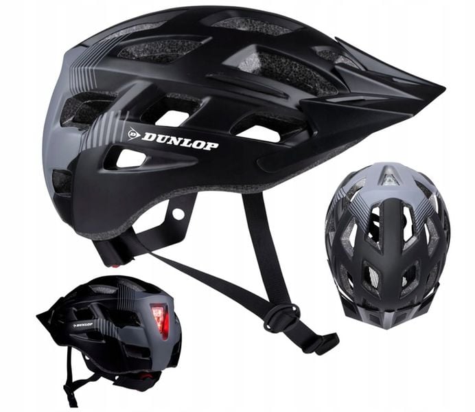 Kask rowerowy LED regulowany męski damski na rower rolki DUNLOP L zdjęcie 1