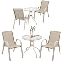 zestaw mebli ogrodowych meble ogrodowe na balkon taras beżowy krzesła stół