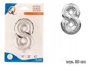 BALONY FOLIOWE CYFERKI BALON FOLIOWY CYFRA 8 80CM
