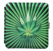 Papierośnica Metalowa Gentelo Z Wzorem Liścia Marihuany, Czarna