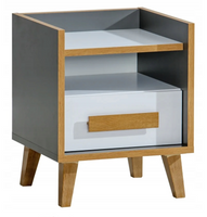 Nowoczesny Stolik Nocny Antracyt + Biel + Rivera 47 cm WERSIMO DL